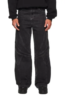 OLAKALA Alien Intel Black Denim Pants Discount