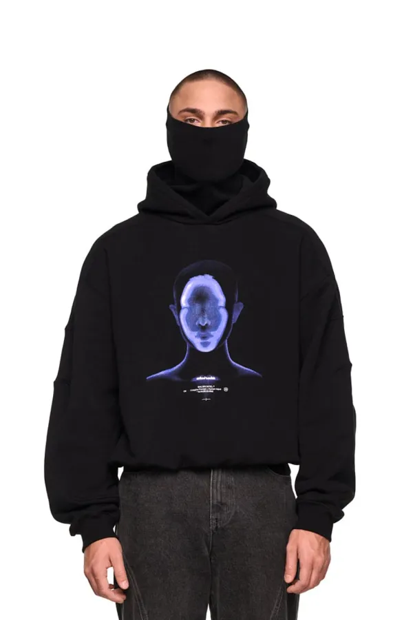 OLAKALA Alien Intel Mask Hoodie Blue Clearance