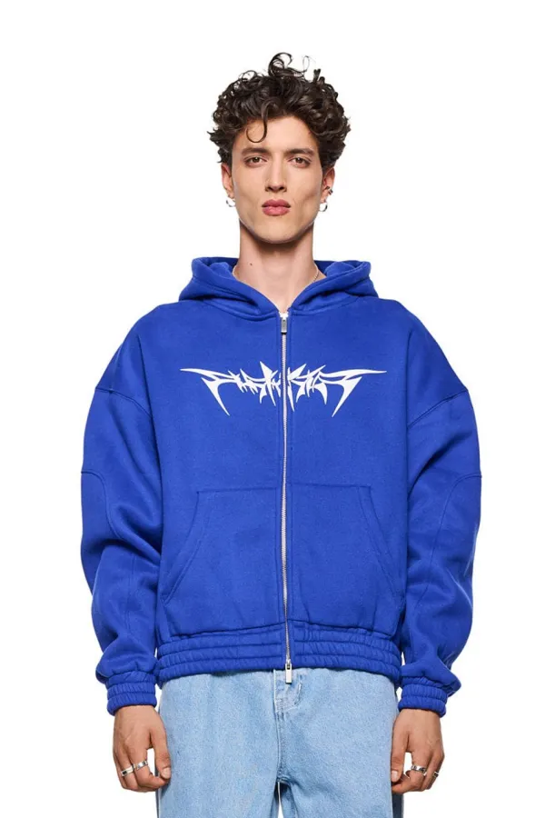 OLAKALA Archive Isolation Zip-Hoodie Blue Fashion