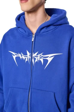 OLAKALA Archive Isolation Zip-Hoodie Blue Fashion