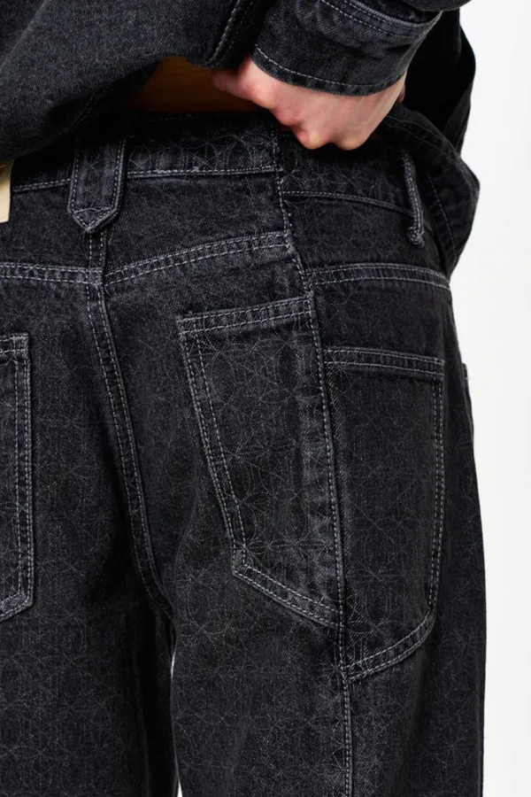 OLAKALA Cc Black Monogram Denim Pants New