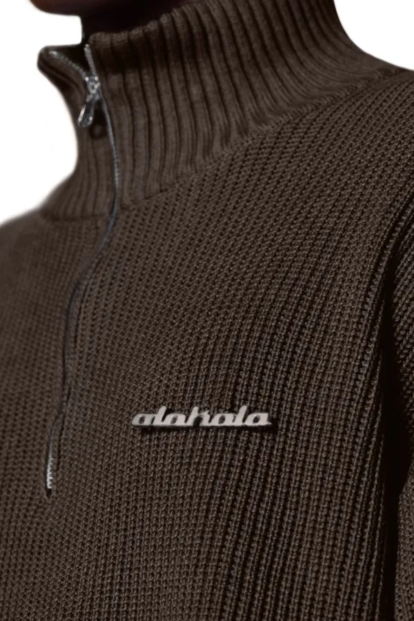 OLAKALA Cc Knit Halfzip Brown Flash Sale