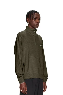 OLAKALA Cc Knit Halfzip Khaki Best Sale