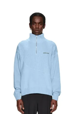 OLAKALA Cc Knit Halfzip Light Blue Best Sale