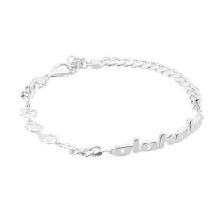 OLAKALA Cc Logo Bracelet Silver Coated Fashion