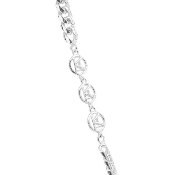 OLAKALA Cc Logo Chain Silver Coated New