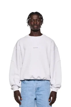 OLAKALA Cc Sweater Gray Melange Mit Backprint Fashion