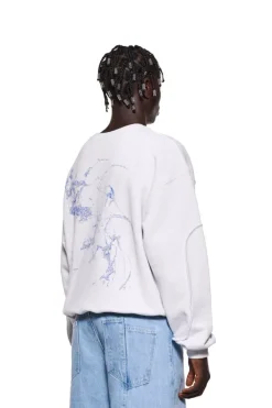 OLAKALA Cc Sweater Gray Melange Mit Backprint Fashion