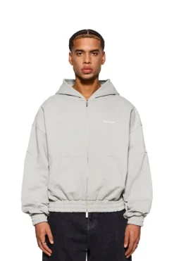 OLAKALA Cc Zip Hoodiepussywillow Gray Fashion
