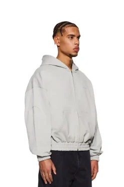 OLAKALA Cc Zip Hoodiepussywillow Gray Fashion