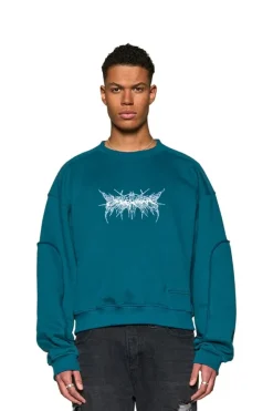 OLAKALA Defect Id Sweater Petrol Cheap