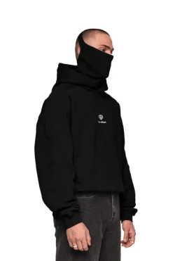 OLAKALA Discreet Mask Hoodie Black New