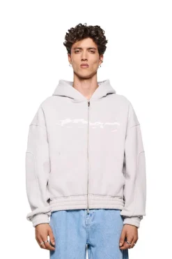 OLAKALA Elysium Zip Hoodie Light Gray New