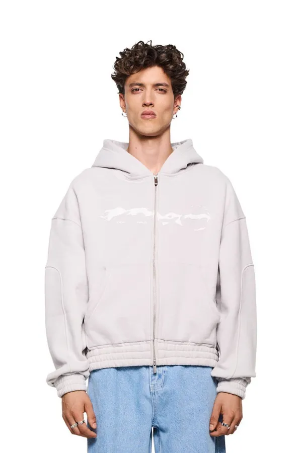 OLAKALA Elysium Zip Hoodie Light Gray New