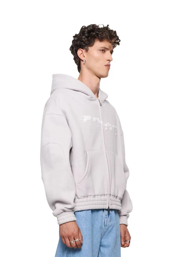 OLAKALA Elysium Zip Hoodie Light Gray New