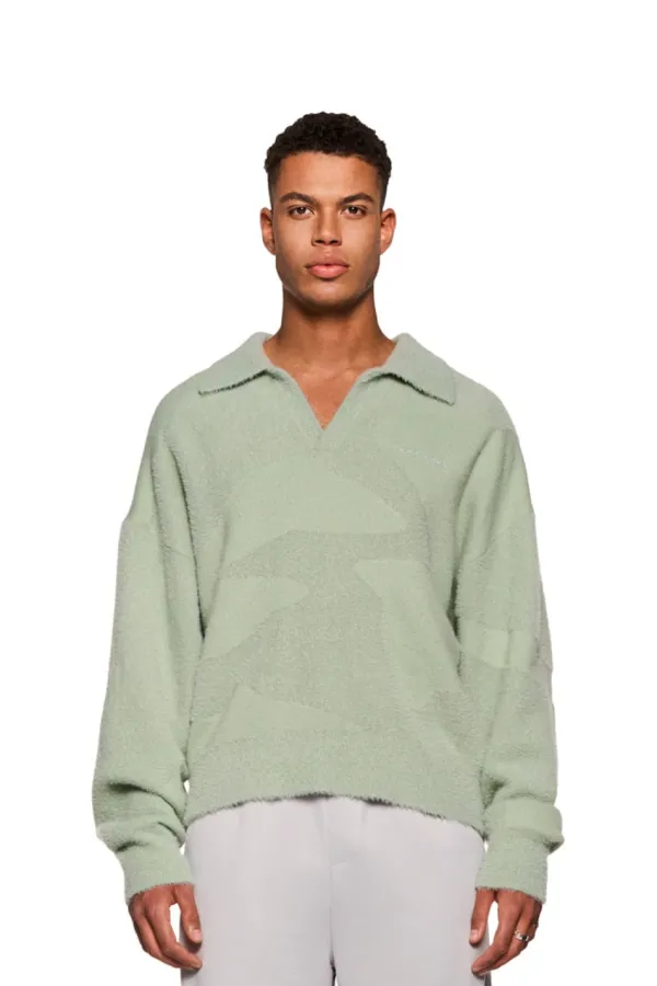 OLAKALA Glitched Fuzzy Polo Mint Store