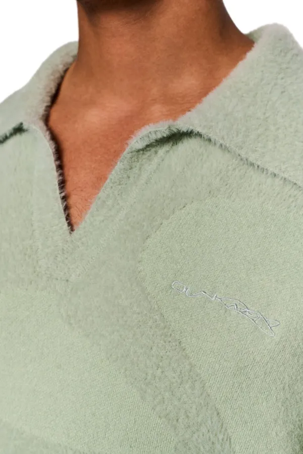 OLAKALA Glitched Fuzzy Polo Mint Store