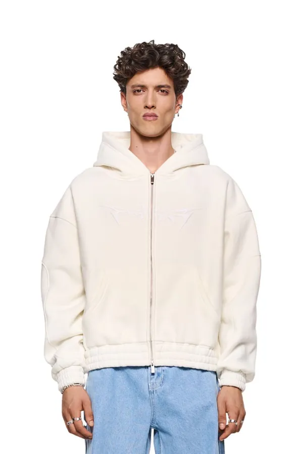 OLAKALA Isolation Zip Hoodie Beige Discount
