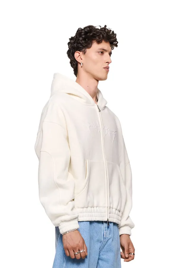 OLAKALA Isolation Zip Hoodie Beige Discount
