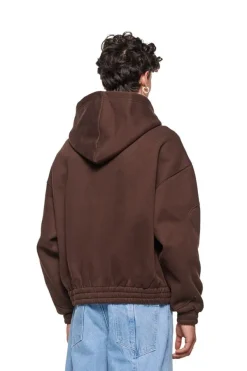 OLAKALA Isolation Zip Hoodie Brown Discount