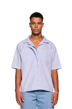 OLAKALA Layered Short Sleeve Shirt Blue Shop