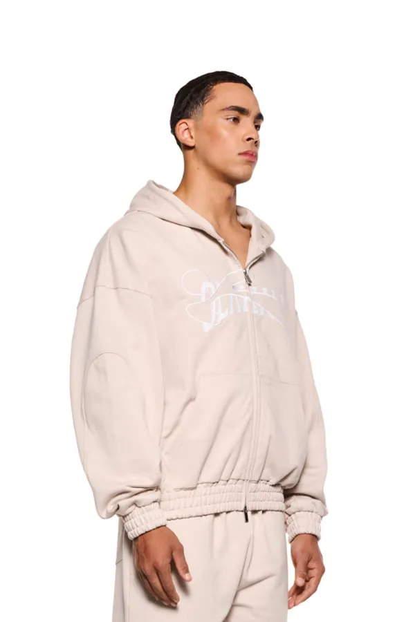 OLAKALA Sports Zip Hoodie Beige Discount