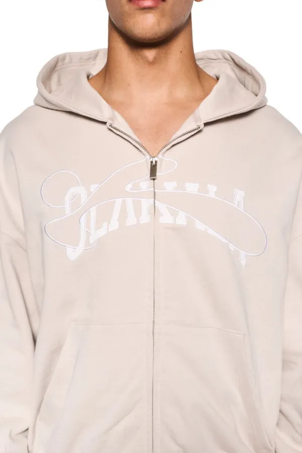 OLAKALA Sports Zip Hoodie Beige Discount